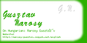 gusztav marosy business card